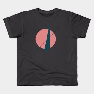 Suprematic composition in dusty pink and dark emerald Kids T-Shirt